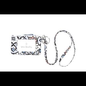 Vera Bradley Zip ID Case and Lanyard Cotton in Lisbon Medallion NWT